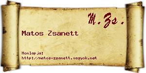 Matos Zsanett névjegykártya